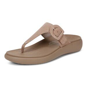 VIONIC Women's Activate RX TAUPE Suede Thong Buckle Flip Flops Sandals 9